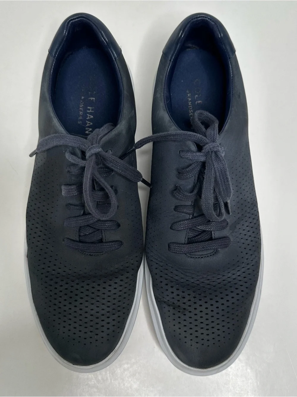 Cole Haan Mens GrandPro Rally Laser Cut Sneaker Navy Ink Nubuck Size 11.5